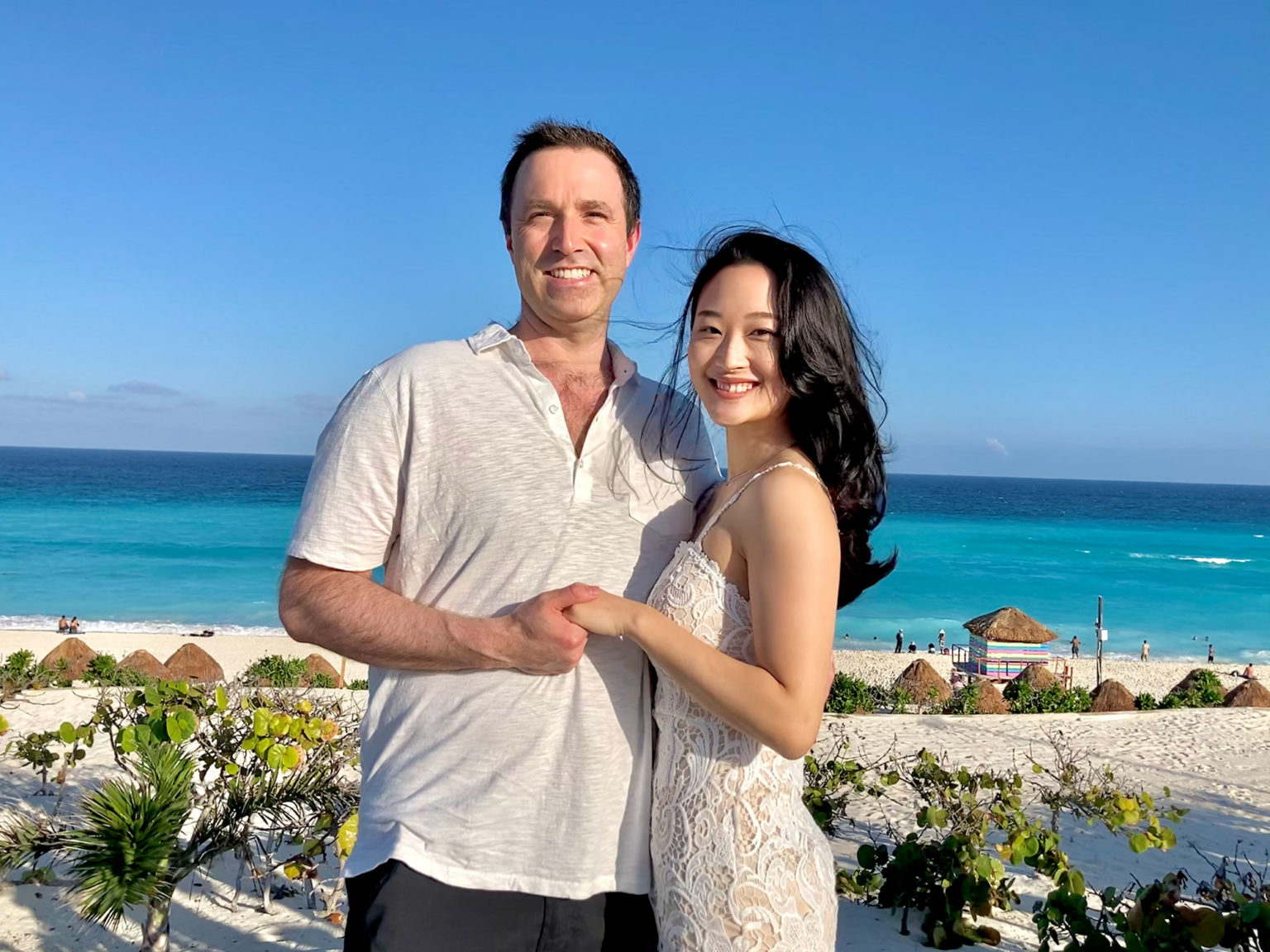 On the beach in Cancun