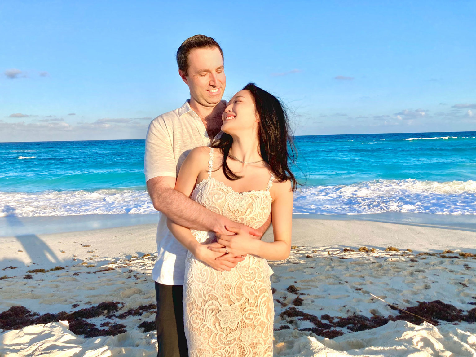 The couple by the water